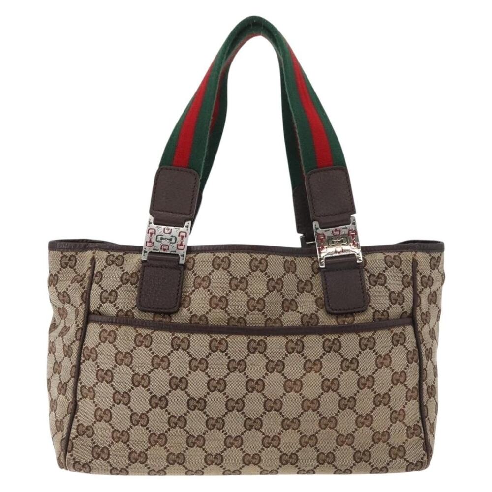 Gucci GG Canvas Web Handbag Beige